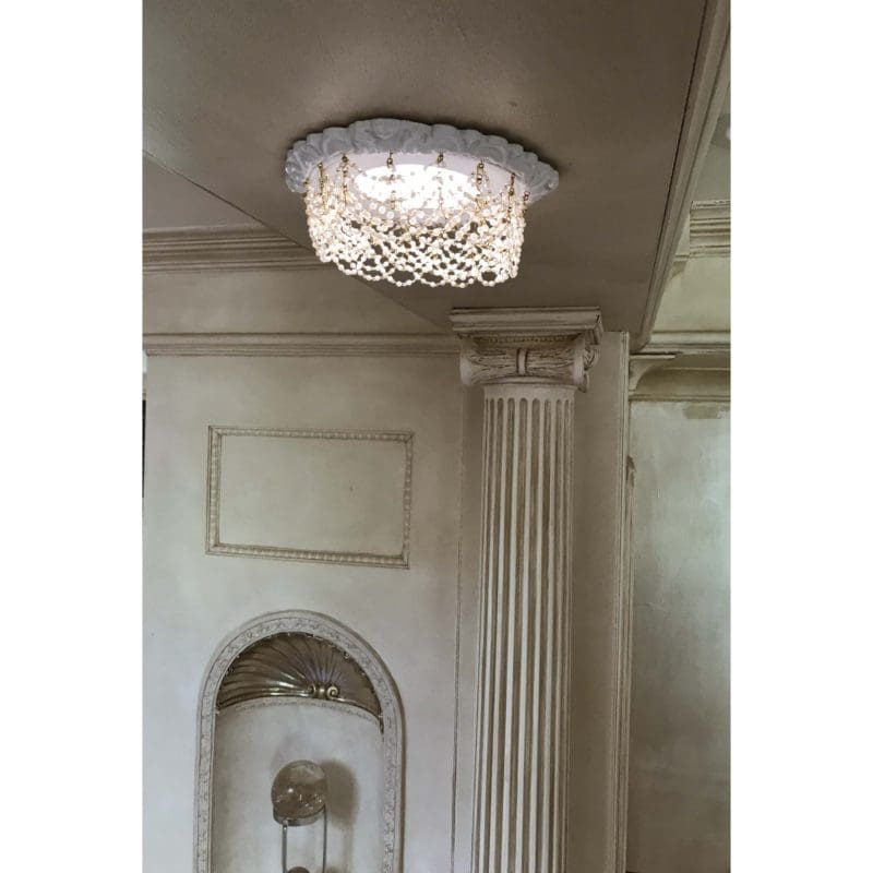 4-in recessed chandelier with double pearl swags.