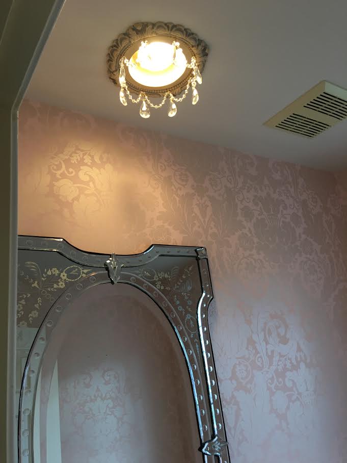 Powder Room recessed chandelier