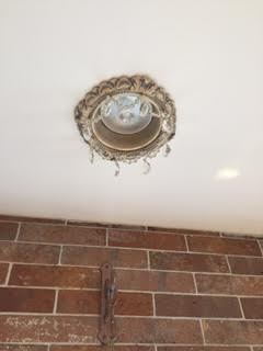 Recessed Chandelier over a fireplace