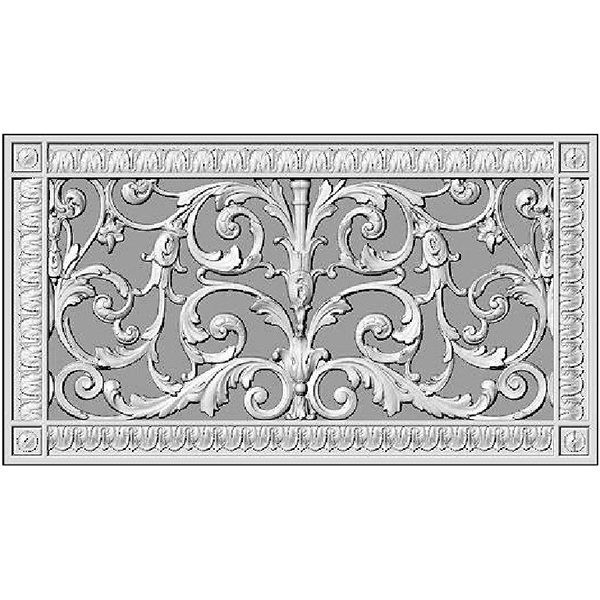 Louis XIV decorative grille 8x16 rendering