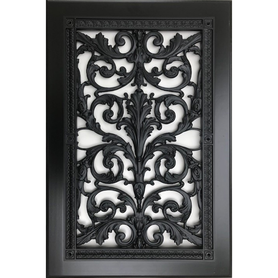 Louis XIV Style Cabinet Door in Black Finish