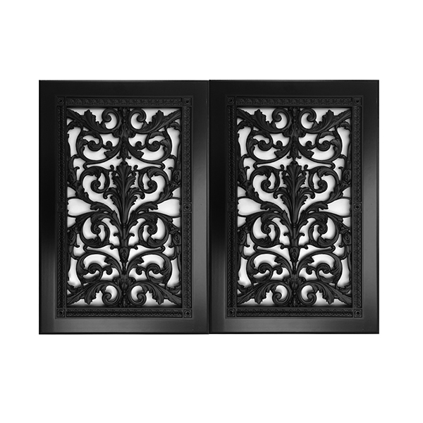 Louis XIV cabinet doorsin black finish