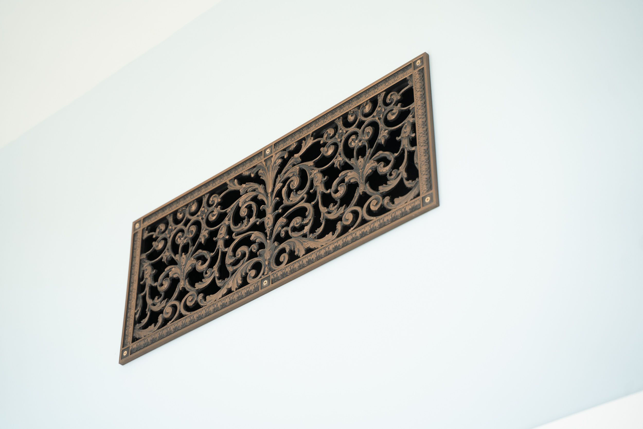 14" x 24" Louis XIV decorative grille in Rubbed Bronze