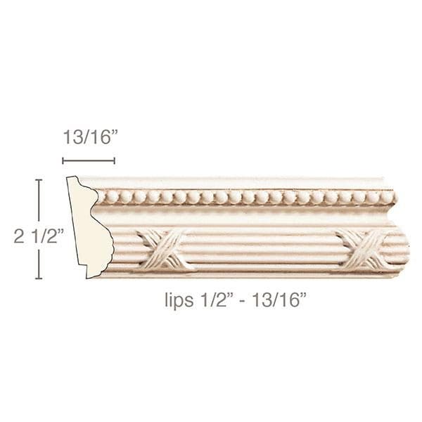 Reed & Ribbon with Beads Panel Moulding #WM8569