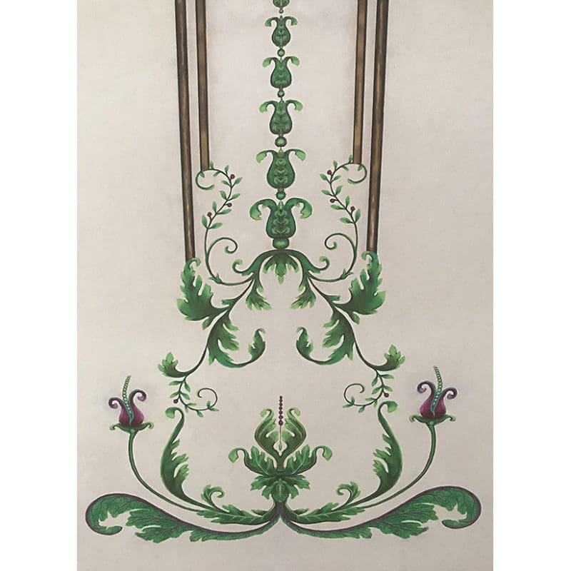 Emerald Narrow Panel Repositionable Wallpaper bottom Details.