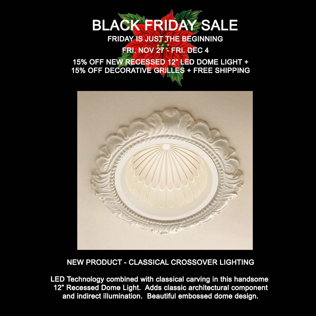 Black Friday Classical Crossover 12" Recessed LED Dome Light