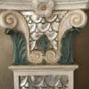 Fish Scale Pilaster Capital with silver leaf fish scales and custom finish.
