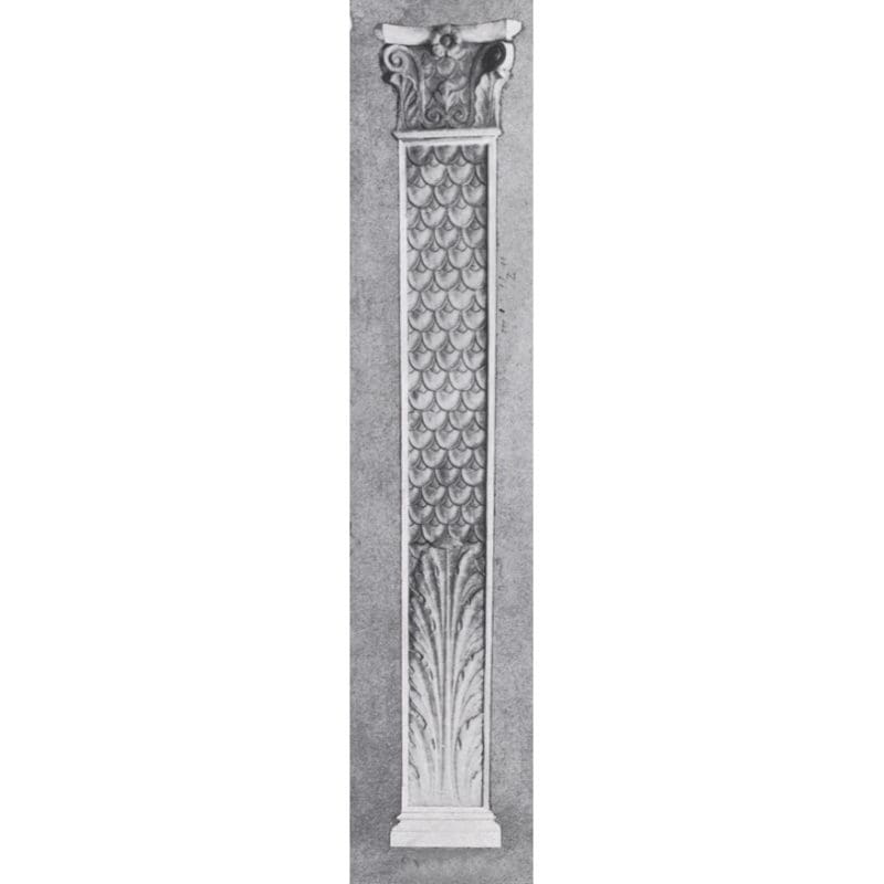 Plaster Pilaster with Fish Scales
