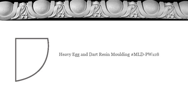 Resin heavy egg and dart moulding