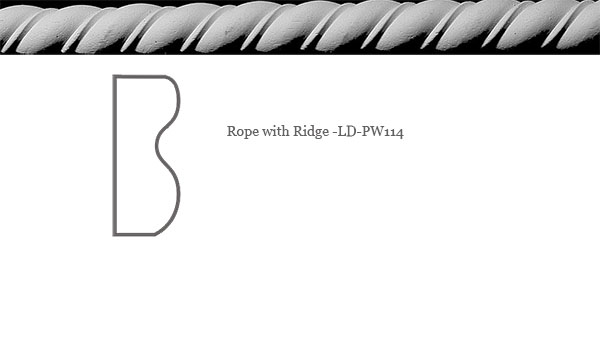 Resin rope with ridge moulding