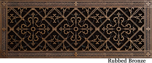 Decorative vent cover in Arts and Crafts Style 8" x 24"