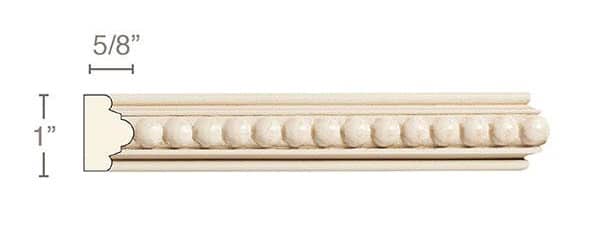Small Bead Panel Moulding 1"W x 5/8".
