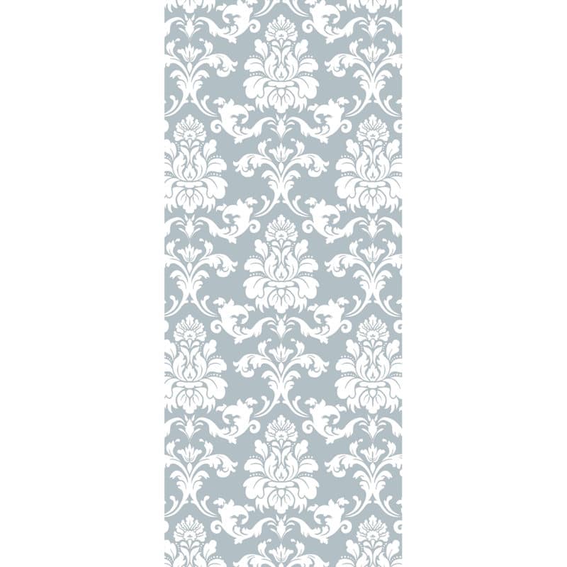 Repositionable Wallpaper Damask in French Blue and White Narrow Panel 26" x 62"