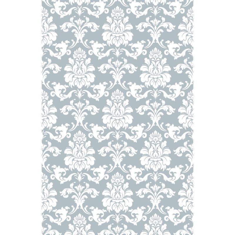 Repositionable Wallpaper Damask French Blue and White Medium panel 40" x 62"