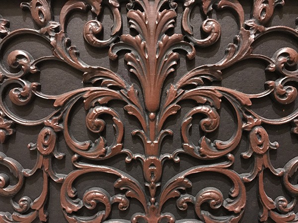 3-dimensional French style Louis XIV decorative grille in Antique Cherry finish.