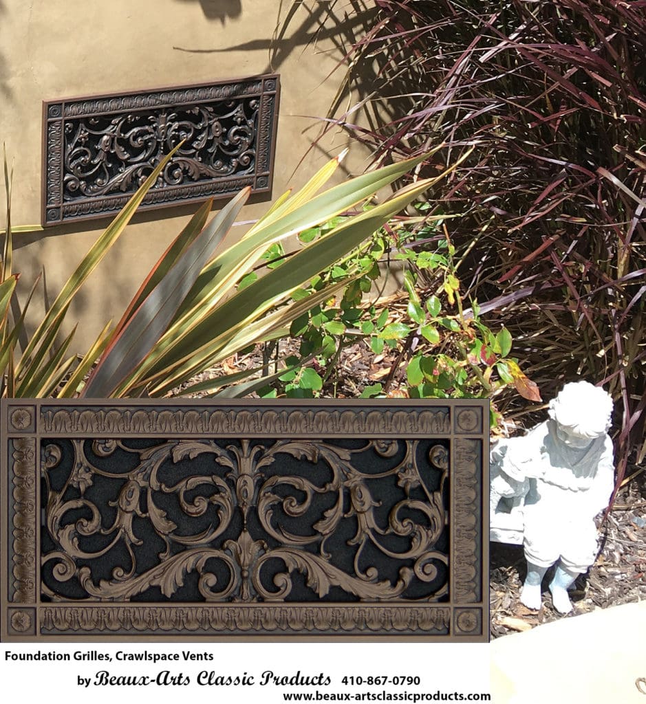 French Style Louis XIV Style Foundation Vent Cover Grille