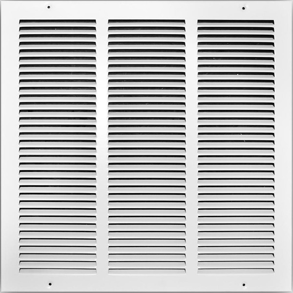 white louvered industrial grille