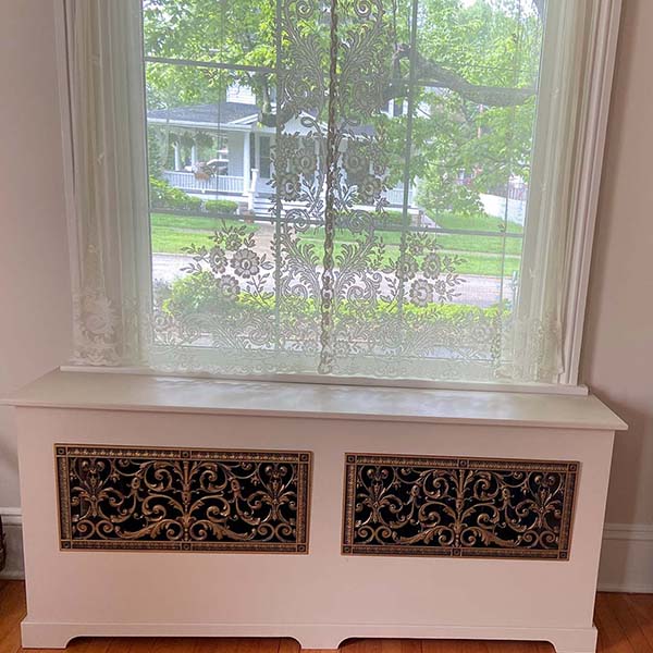 Historic Preservation Radiator Cover with French Style Louis XIV decorative grille