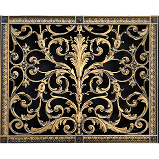 Decorative Grille French Style Louis XIV 16x20 in Antique Brass Finish