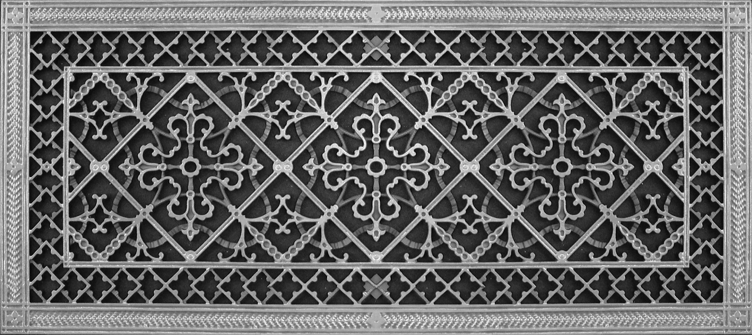 Decorative Grille Craftsman Style Arts and Crafts 12" x 30" in Nickel Finish.