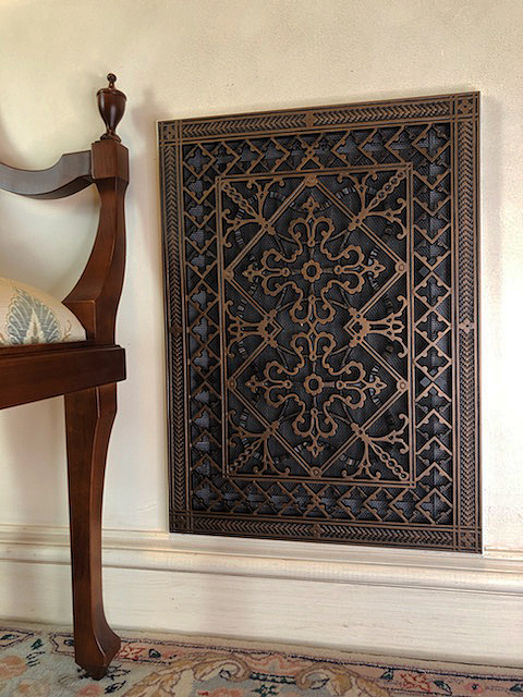 Craftsman Style Arts and Crafts Magnetic Filter Grille 14" x 20" in Rubbed Bronze Finish.