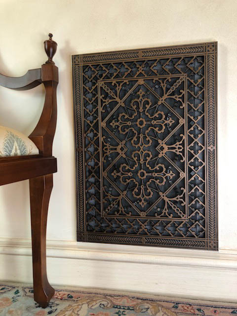 Magnetic Return Air Filter Grille 14" x 20" in Rubbed Bronze Finish.