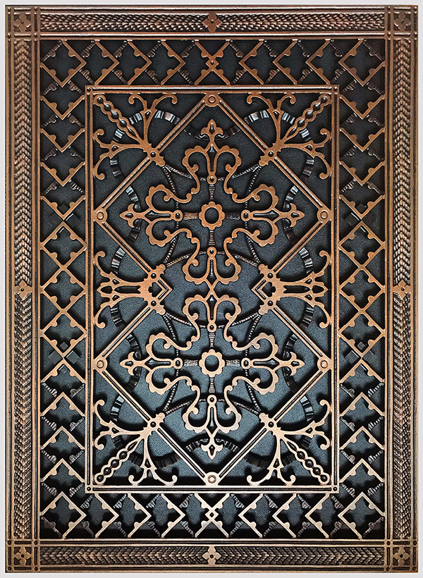 Magnetic Filter Grille Craftsman Style Arts and Crafts 14" x 20" in Rubbed Bronze Finish.