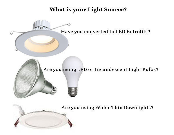 recessed lighting light source bulbs
