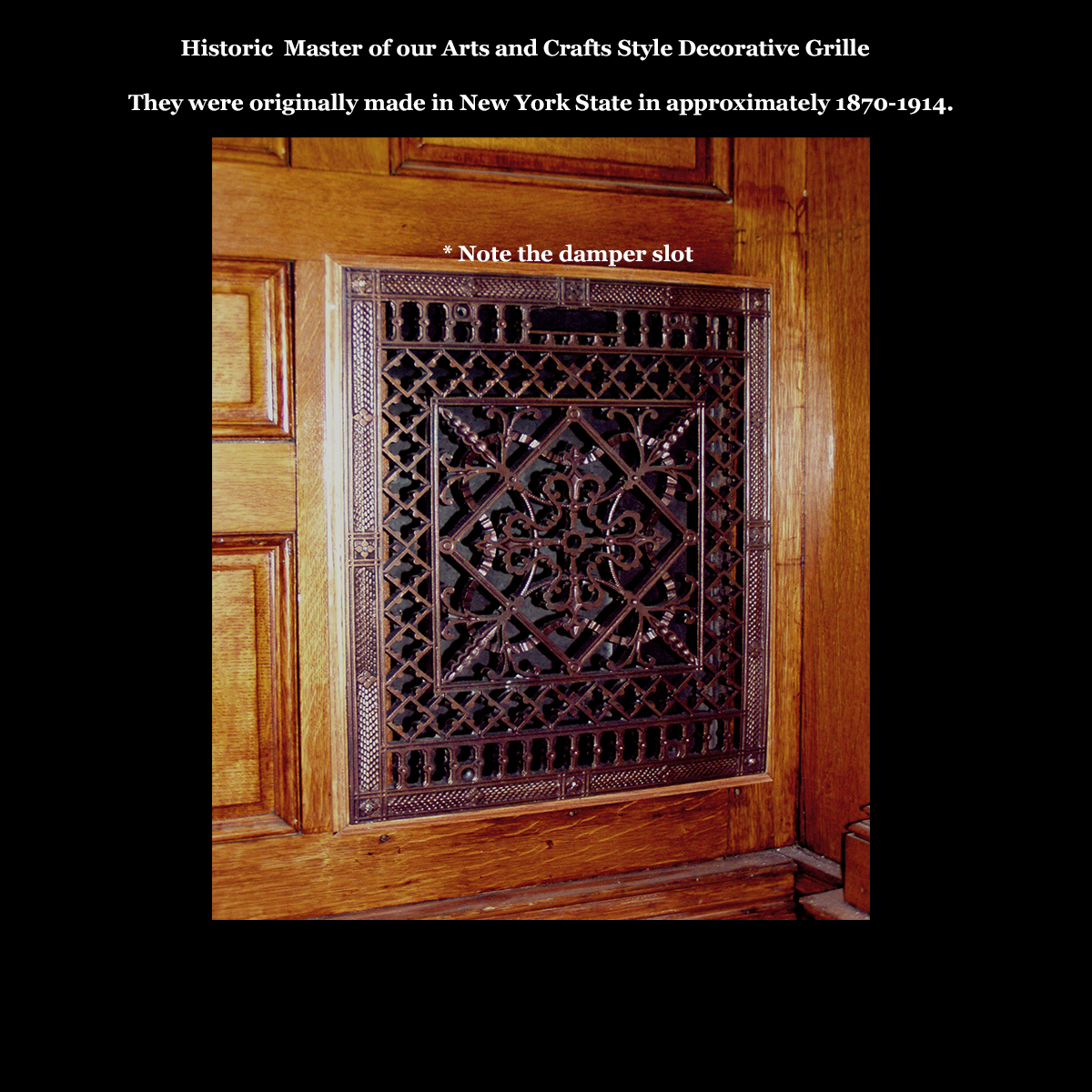 Historic Preservation Master Craftsman style arts and crafts grille