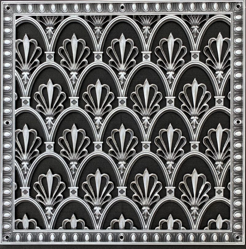 Empire style decorative grille 20" x 20" in Nickel finish