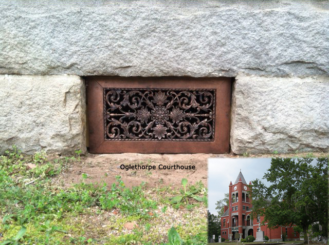 Historic Preservation Historic Reproduction foundation Vent Cover for Oglethorpe Courthouse