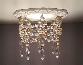 Recessed Chandelier with 3 crystal swags and 1-1/2" Clear Cryst U-Drops