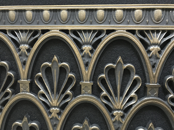 Closeup of the handsome details of our Empire Style Decorative grille.