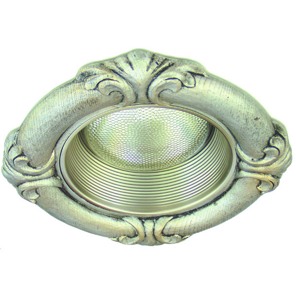 Decorative recessed light trim in Tuscany style