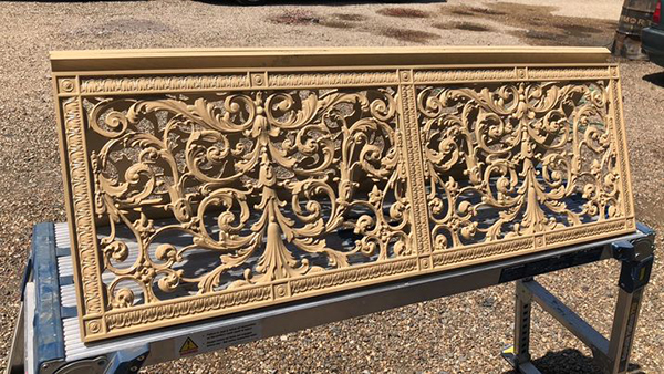 French style Louis XIV style radiator cabinet grille in a custom finish by SOSA Joinery.