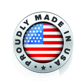 Proudly made in the USA badge.